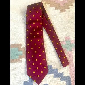 Paul Stuart Burgundy Polka Dot Tie